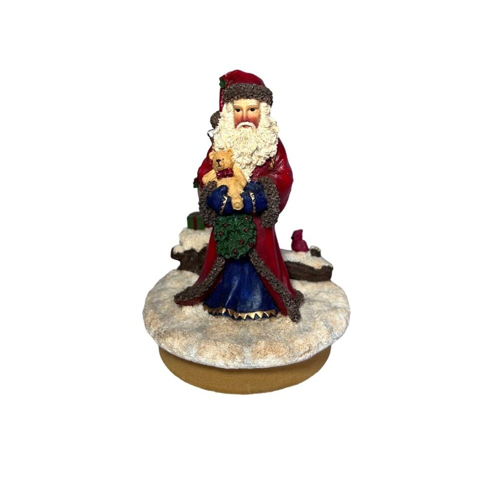 Our America Candle Lid Topper for Glass Jars Christmas Santa Holiday 4.5 In Tall